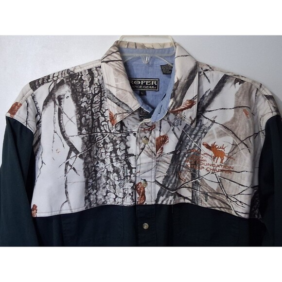 Roper Realtree Shirt Men's Vintage Large Elk Foundation - Picture 2 of 6